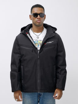 Куртка спортивная мужская зимняя большого размера черного цвета 66616Ch - Wonderrman фото 7