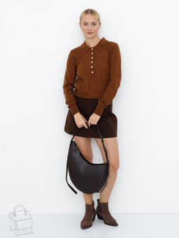 Сумка женская кожаная 1032M coffee Polina&Eiterou