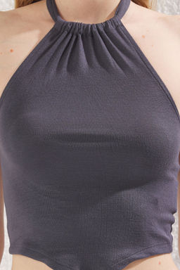 Bordo Boyundan Baglamal? Fitted/Vucuda Oturan Orme Bluz TWOSS25BZ00136 - Trendyolmilla фото 9