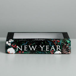 Цена за 5 шт. Коробка складная новогодняя Happy Ney Year, 20 х 12 х 4 см - Дарите счастье фото 2