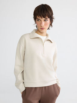 Dik Yaka Soft Touch Kad?n Sweatshirt