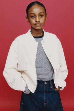 CROPPED BOMBER JACKET WITH SHOULDER PADS - Zara фото 10