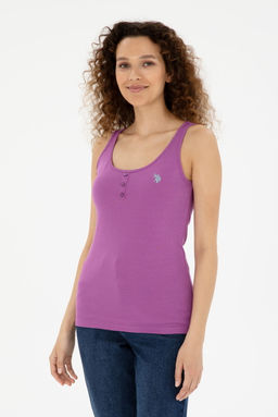 Женская фиолетовая базовая футболка