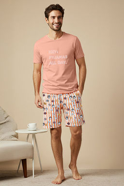 Unisex Turuncu Regular Fit K_pek Bask_l_ _rme _ortlu Pijama Tak_m_ TMNSS23PT00000 - Trendyolmilla фото 2