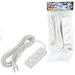 S-CU3-7 WHITE Удлинитель серии Ultra, шнур 7м., 3 гнезда, 10A, б/з. Белый. TM Uniel