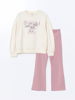 Bisiklet Yaka K?z ?ocuk Sweatshirt ve Tayt