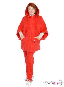 Толстовка-пончо Модель №954 размеры 44-84 - Plusmoda фото 5