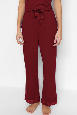 Trendyolmilla Siyah Dantelli ve Kurdele/Fiyonk Detayl? Ip Ask?l? Viskon Orme Pijama Tak?m? THMSS20PT0134  фото 18