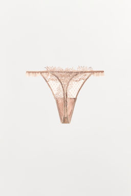 TANGA ENCAJE COMBINADO / Rosa / Blanco - Zara фото 4
