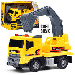 Машина "Экскаватор" 1:20 (свет, звук) в коробке