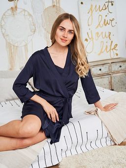 РАСПРОДАЖА Халат Наслаждение_О815/темно-синий