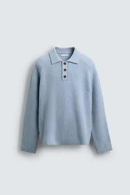 PURL KNIT WOOL BLEND POLO SHIRT - Zara фото 6