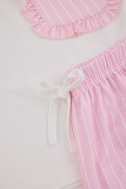 Beyaz-Pembe _izgili Cepli _rme Pijama Tak_m_ THMAW27PT00054 - Trendyolmilla фото 6