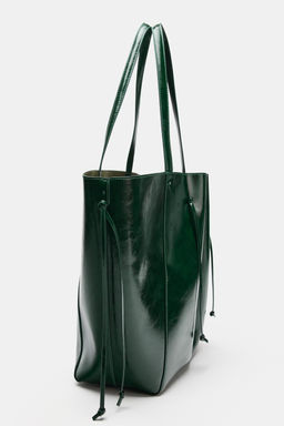BOLSO SHOPPER FRUNCIDO / Verde - Zara фото 3