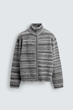STRIPED JACQUARD CARDIGAN