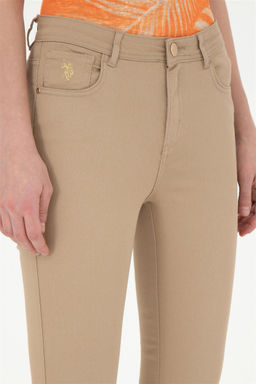 Женские брюки песочного цвета из парусины - U.s. polo assn фото 5