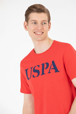 Мужская красная базовая футболка с круглым вырезом - U.s. polo assn фото 4