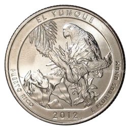 25 центов 2012 года D №11 Национальный лес Эль-Юнке