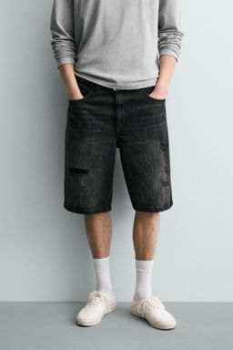 BERMUDA DENIM BAGGY FIT / Carb?n - Zara фото 2