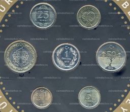 Годовой набор монет 2019 года Турция в подарочном буклете