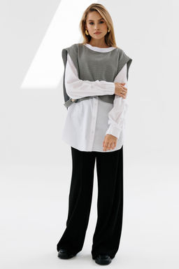 Комплект NIKVA н716-2 молоко+чёрно-белая гусиная лапка