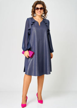 Платье EVA GRANT 7322А-Р синий баклажан