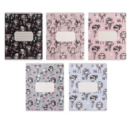 Цена за 10 шт. Тетрадь 12 листов в линию На Стиле, обложка мелованный картон, ВД-лак, блок № 2 (серые листы), МИКС