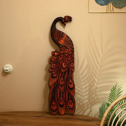 Панно настенное «Павлин», 100 см, дерево албезия