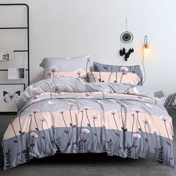 Постельное белье, комплект 1,5 спальный "Гея" 4 предмета: пододеяльник 145х215см, простыня 150х220см, 2 наволочки 70х70см с клапаном-запахом, полисатин "Премиум" 90г/м2, упаковка "классическая" ПВХ 32х41см, "Домашняя мода" (Россия)