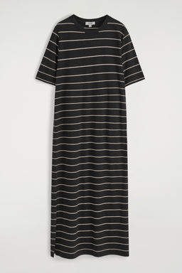 VESTIDO CAMISETA LARGO MEZCLA DE ALGOD?N Y LINO