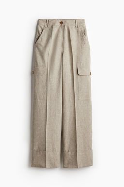 Pantalon cargo en mezcla de lino - H&m фото 6