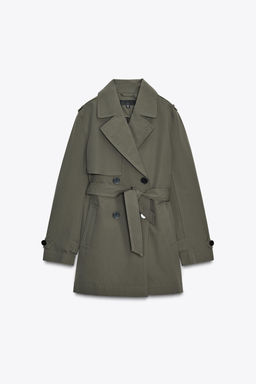DOUBLE-BREASTED WATER REPELLENT WINDPROOF TRENCH COAT - Zara фото 9