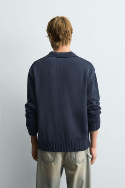 DISTRESSED KNIT POLO SHIRT - Zara фото 3
