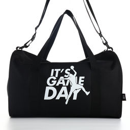 Сумка спортивная на молнии TEXTURA, с подкладкой, с длинным ремнём, маленький размер, чёрная