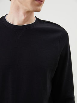 Bisiklet Yaka Uzun Kollu Erkek Sweatshirt