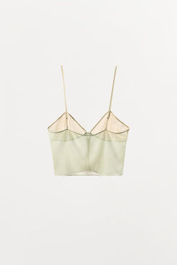 LACE-TRIMMED STRAPPY CAMISOLE TOP - Zara фото 5