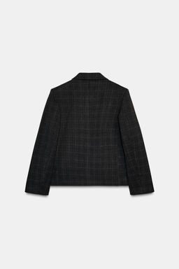 OVERSIZE CROPPED CHECK BLAZER - Zara фото 7