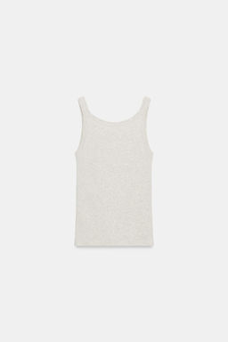 TOP TIRANTES RIB ALGOD?N / Beige vigor? - Zara фото 6