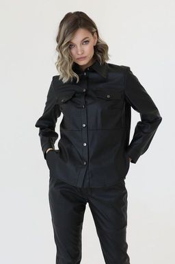 Рубашка из искусственной кожи - Looklikecat фото 7