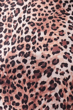 Ac?k Kahverengi Leopar Desenli Halter Yaka Esnek Alttan C?tc?tl? Orme Body TWOSS20BD0044