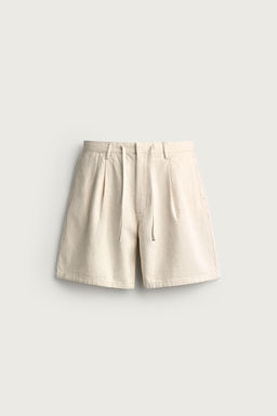 BERMUDA WIDE FIT RAYAS PLIEGUES / Crudo - Zara фото 6