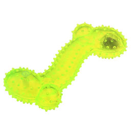 Пэт тойс (Pet toys) Игрушка для собаки Косточка-волна массажная 14,5х7см h3,8см, ПВХ, с пищалкой, светящаяся, на картоне, прозрачная, цвета в ассортименте: синий, розовый, зеленый, желтый (Китай) - Домашняя мода фото 3