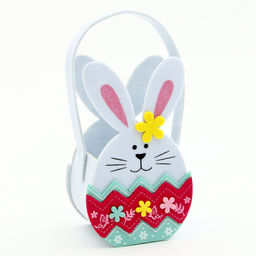 Корзинка на пасху «Зайчик белого цвета» 8.5×11×22.5 см