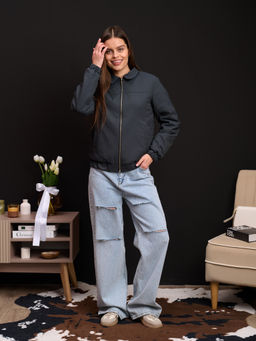 Бомбер женский "Браун" серый