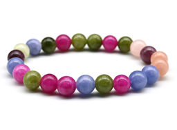 Браслет из кальцита тонированного шарик 8мм цвет микс