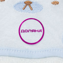 Мочалка варежка детская Доляна «Мишка», для купания, 16 см, голубая