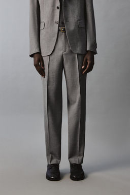 PANTAL?N SLIM FIT TRAJE ESTRUCTURA / Gris - Zara фото 10