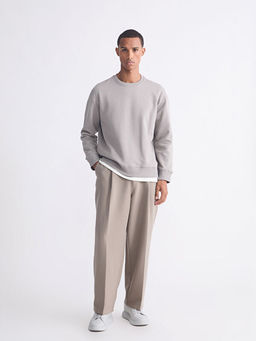 Bisiklet Yaka Erkek Kal?n Sweatshirt