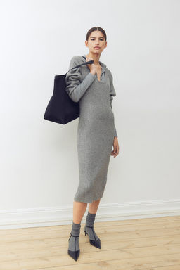 Vestido en punto de canale con escote en U - H&m фото 2