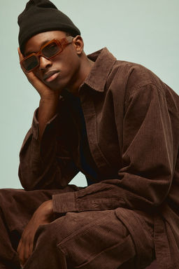 Camisa de pana Loose Fit - H&m фото 4